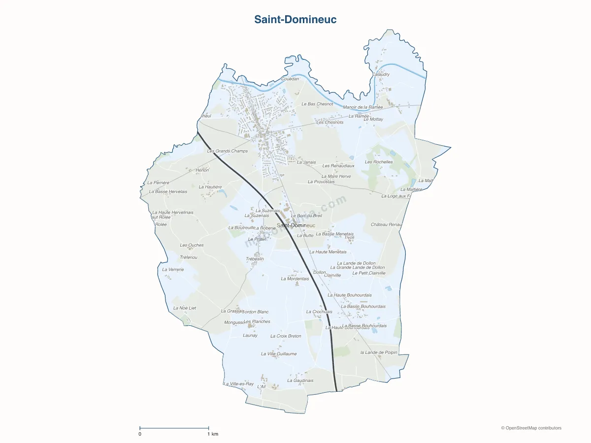 Carte de Saint-Domineuc à personnaliser