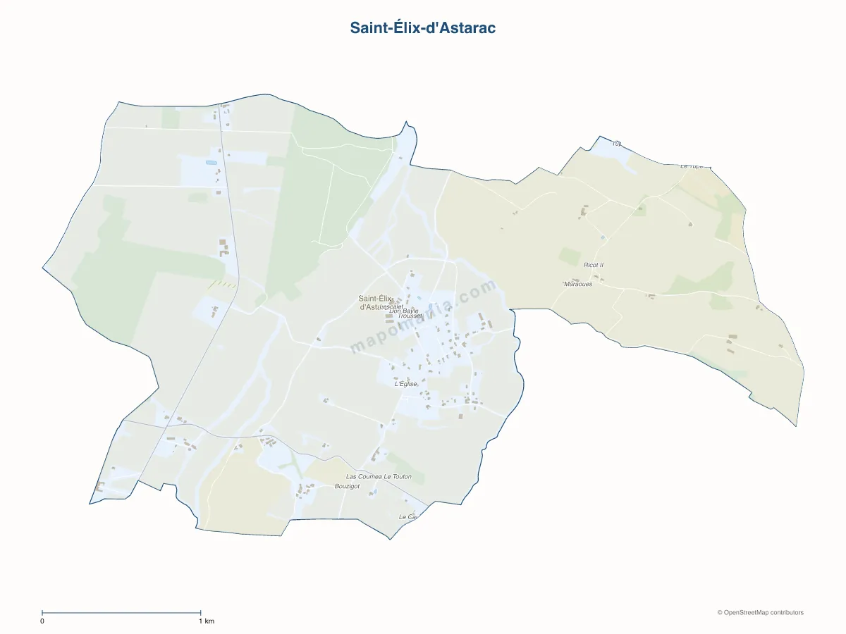 Carte de Saint-Élix-d'Astarac à personnaliser