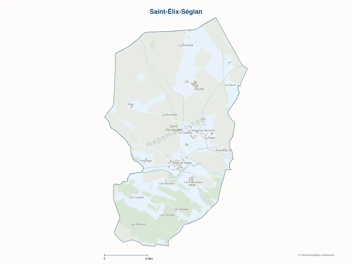 Carte de Saint-Élix-Séglan à personnaliser