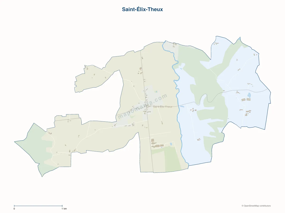 Carte de Saint-Élix-Theux à personnaliser