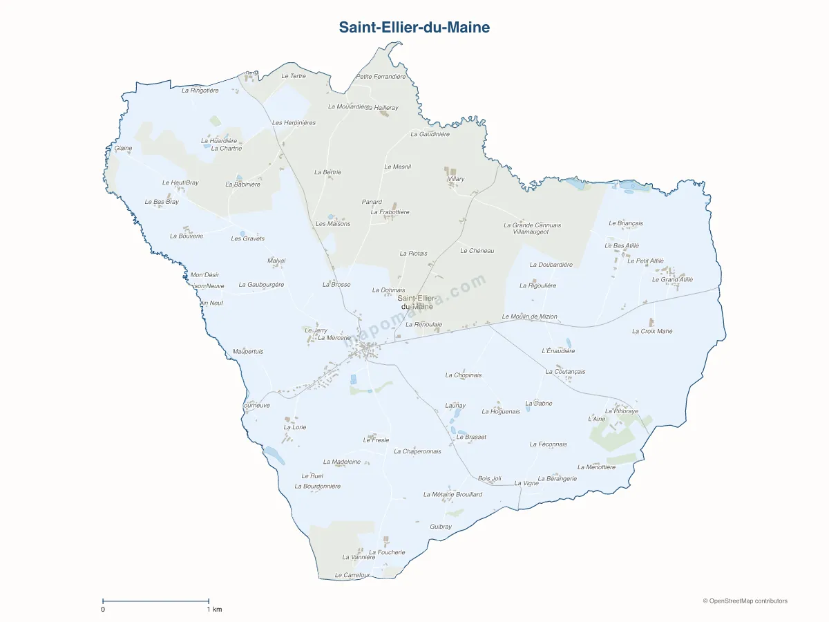 Carte de Saint-Ellier-du-Maine à personnaliser
