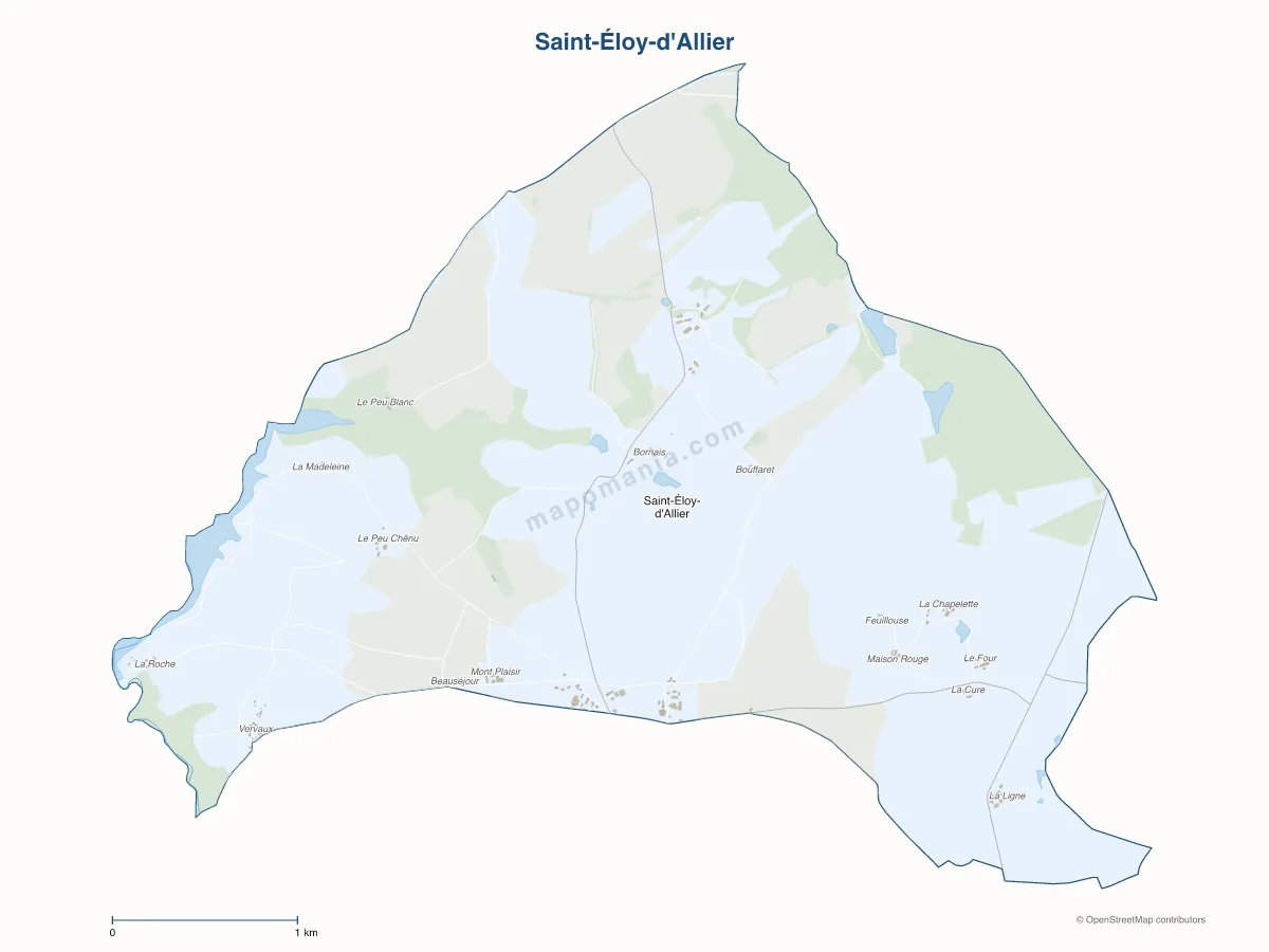 Carte de Saint-Éloy-d'Allier à personnaliser