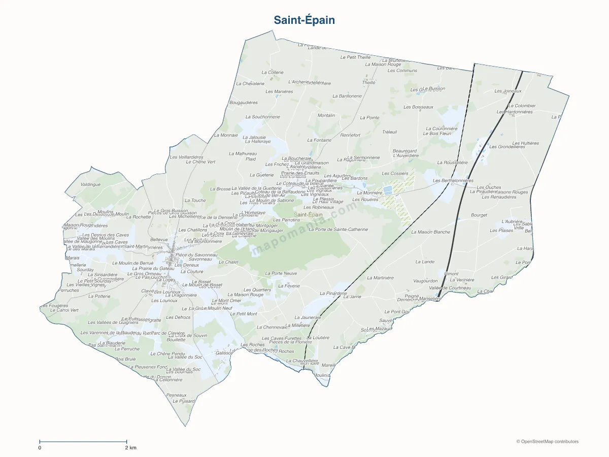 Carte de Saint-Épain à personnaliser
