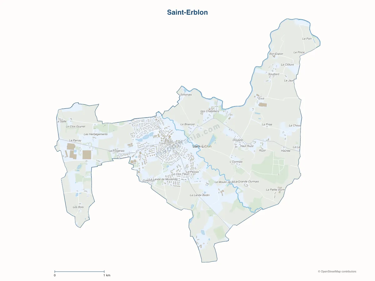 Carte de Saint-Erblon à personnaliser