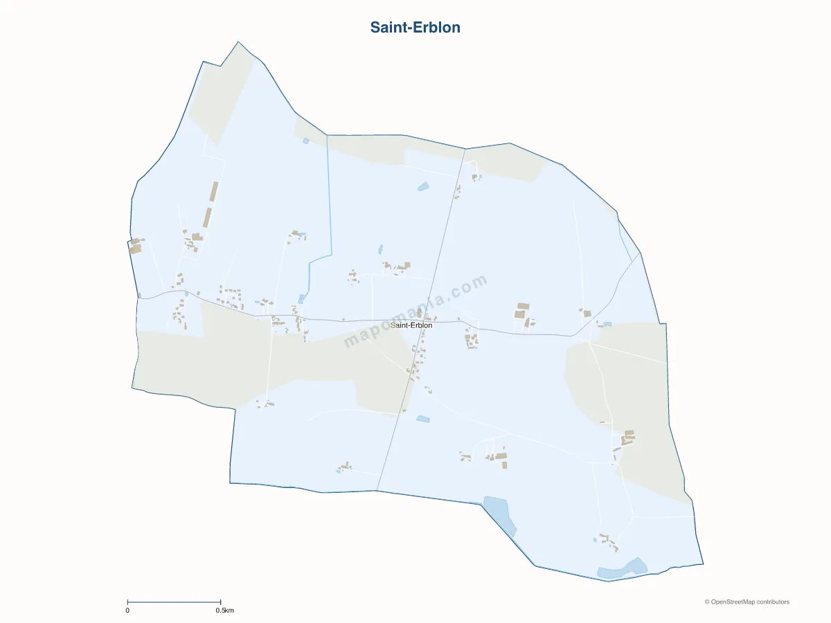 Carte de Saint-Erblon à personnaliser