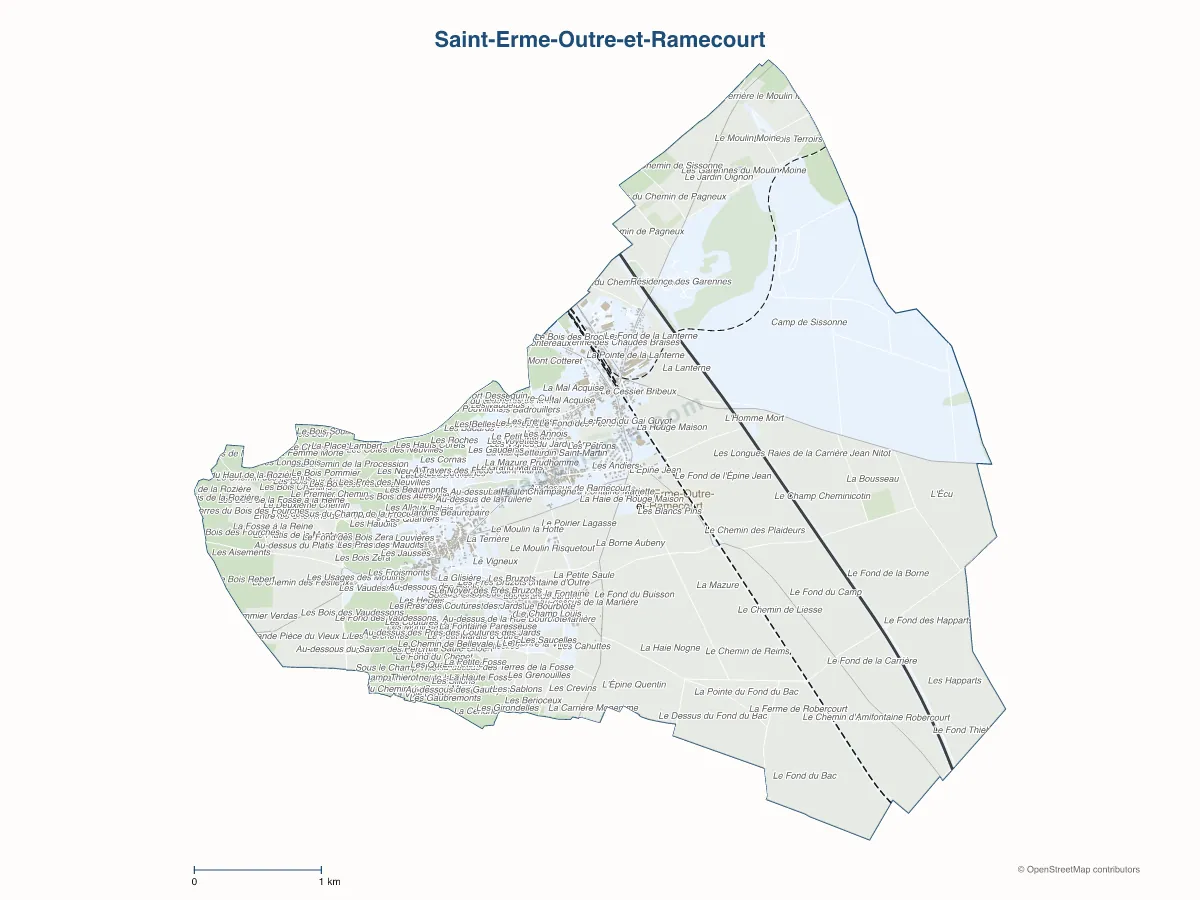 Carte de Saint-Erme-Outre-et-Ramecourt à personnaliser