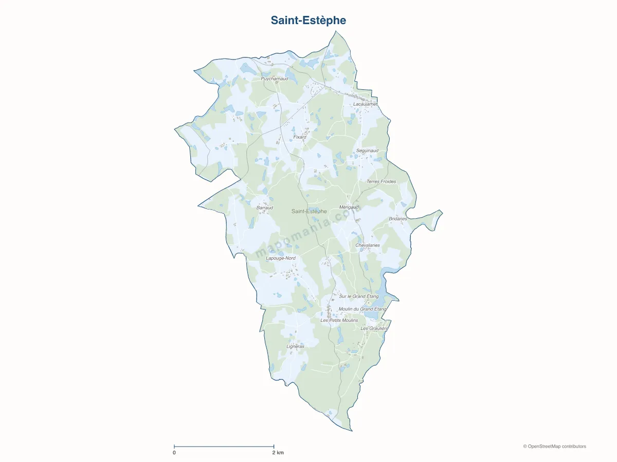 Carte de Saint-Estèphe à personnaliser