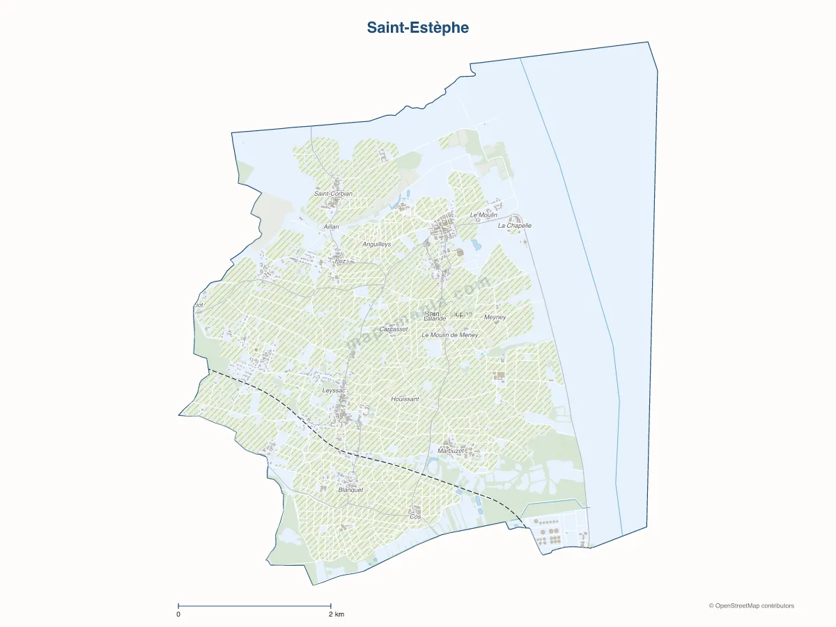 Carte de Saint-Estèphe à personnaliser