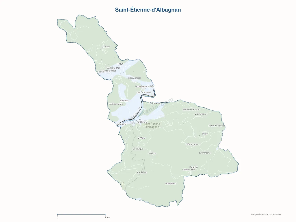 Carte de Saint-Étienne-d'Albagnan à personnaliser