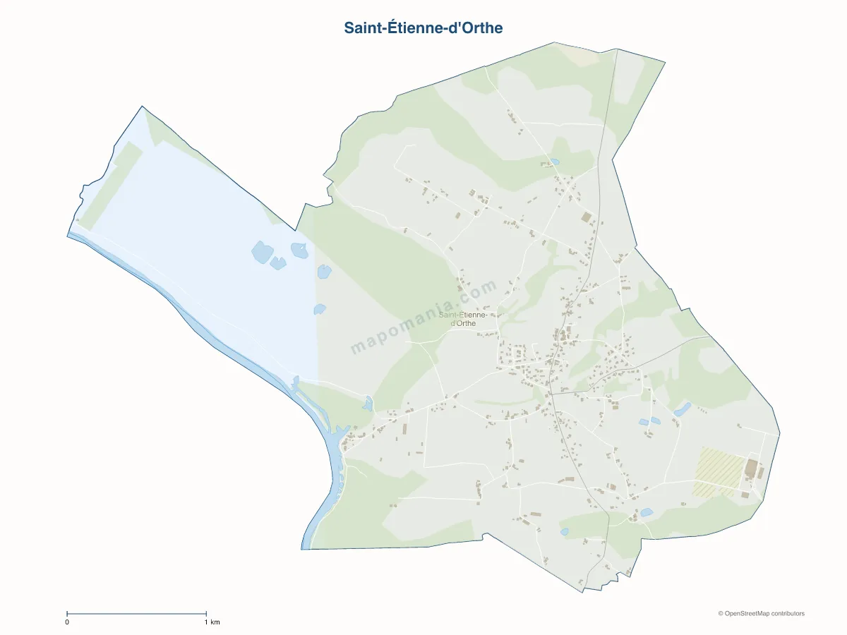 Carte de Saint-Étienne-d'Orthe à personnaliser