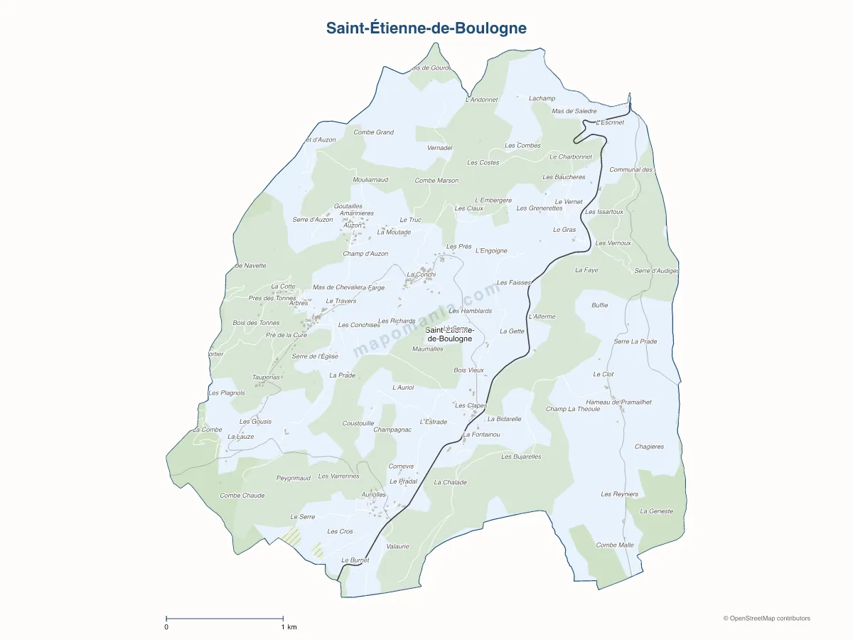 Carte de Saint-Étienne-de-Boulogne à personnaliser