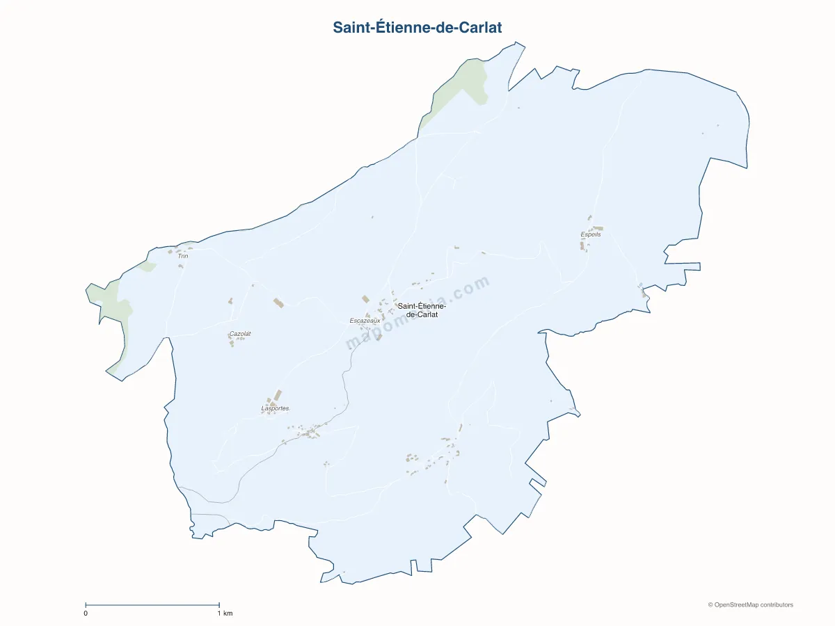 Carte de Saint-Étienne-de-Carlat à personnaliser