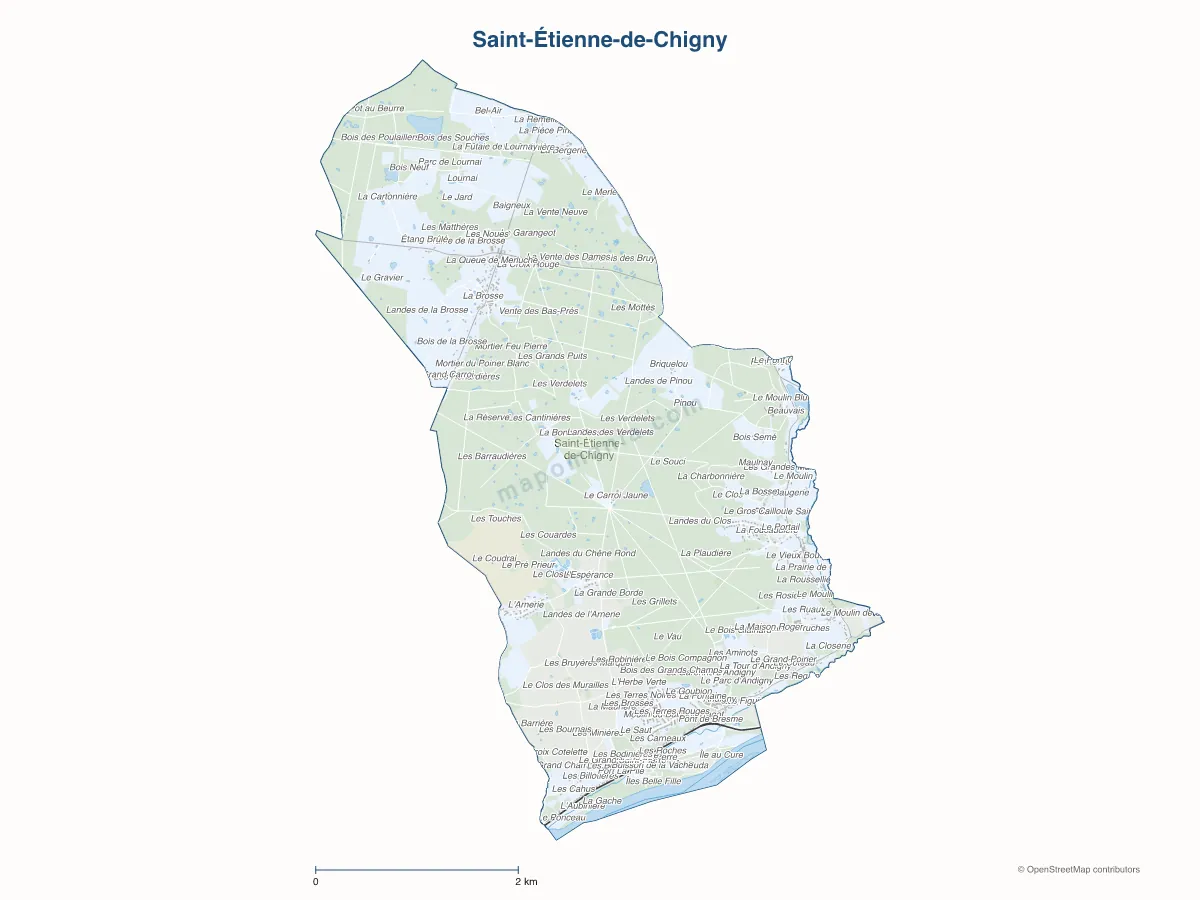 Carte de Saint-Étienne-de-Chigny à personnaliser