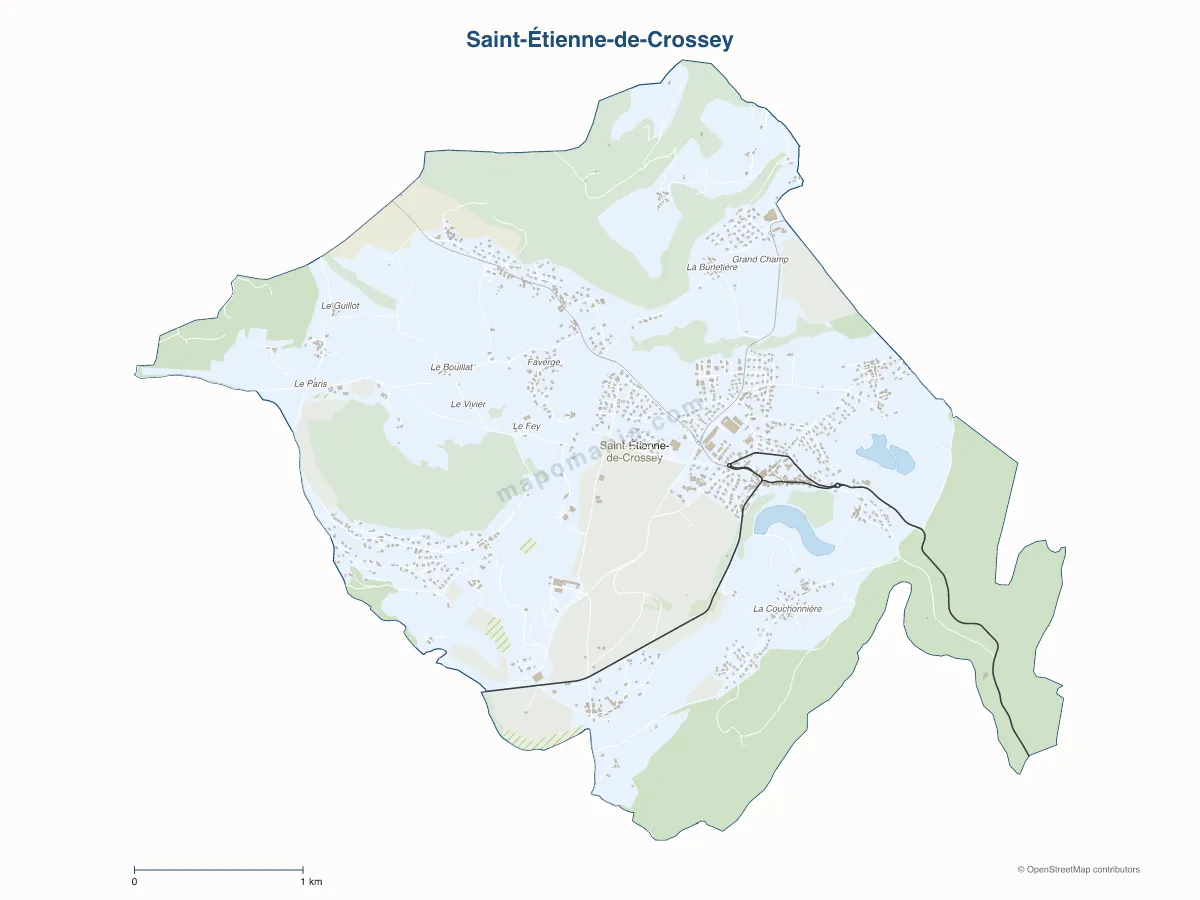 Carte de Saint-Étienne-de-Crossey à personnaliser