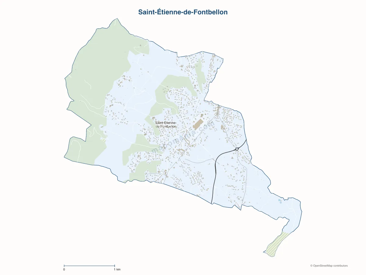 Carte de Saint-Étienne-de-Fontbellon à personnaliser