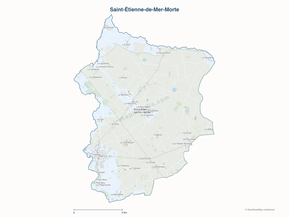 Carte de Saint-Étienne-de-Mer-Morte à personnaliser