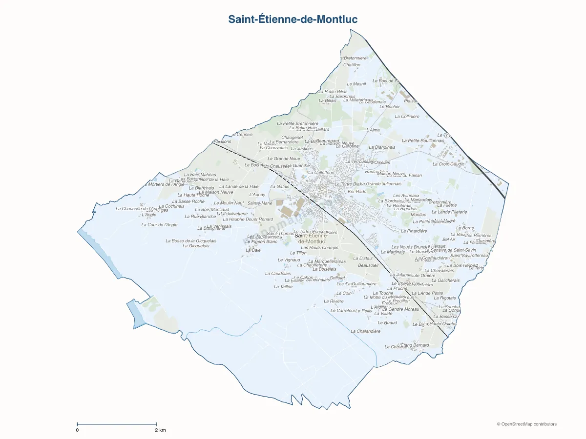 Carte de Saint-Étienne-de-Montluc à personnaliser