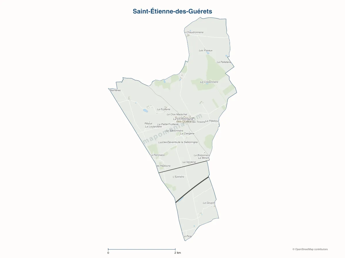 Carte de Saint-Étienne-des-Guérets à personnaliser