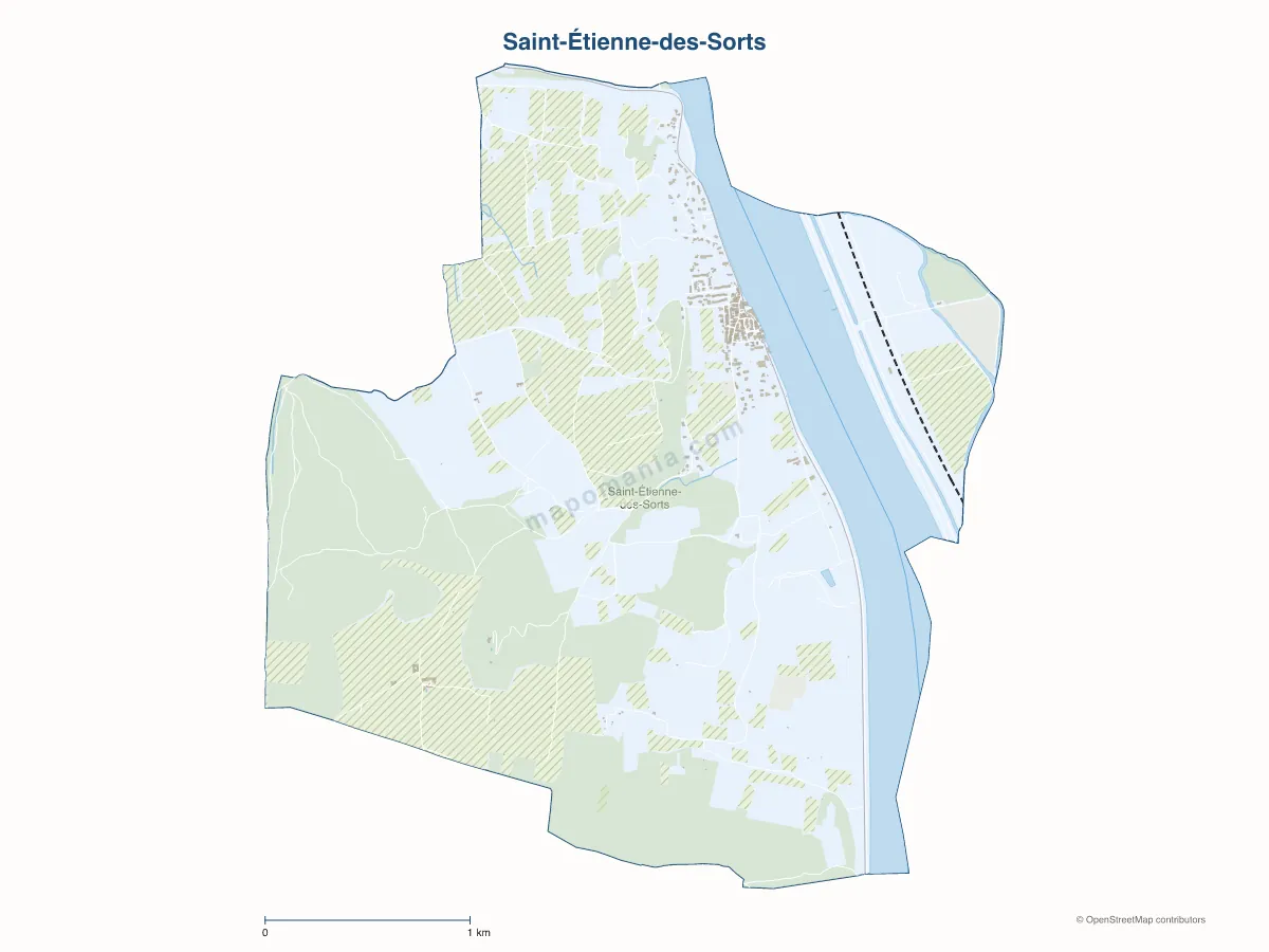 Carte de Saint-Étienne-des-Sorts à personnaliser
