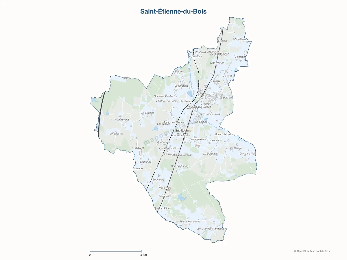 Carte de Saint-Étienne-du-Bois à personnaliser