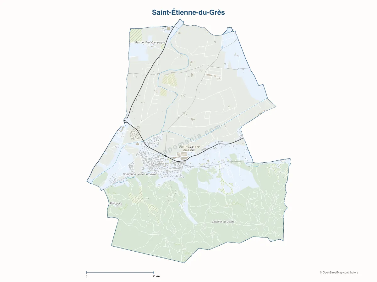 Carte de Saint-Étienne-du-Grès à personnaliser
