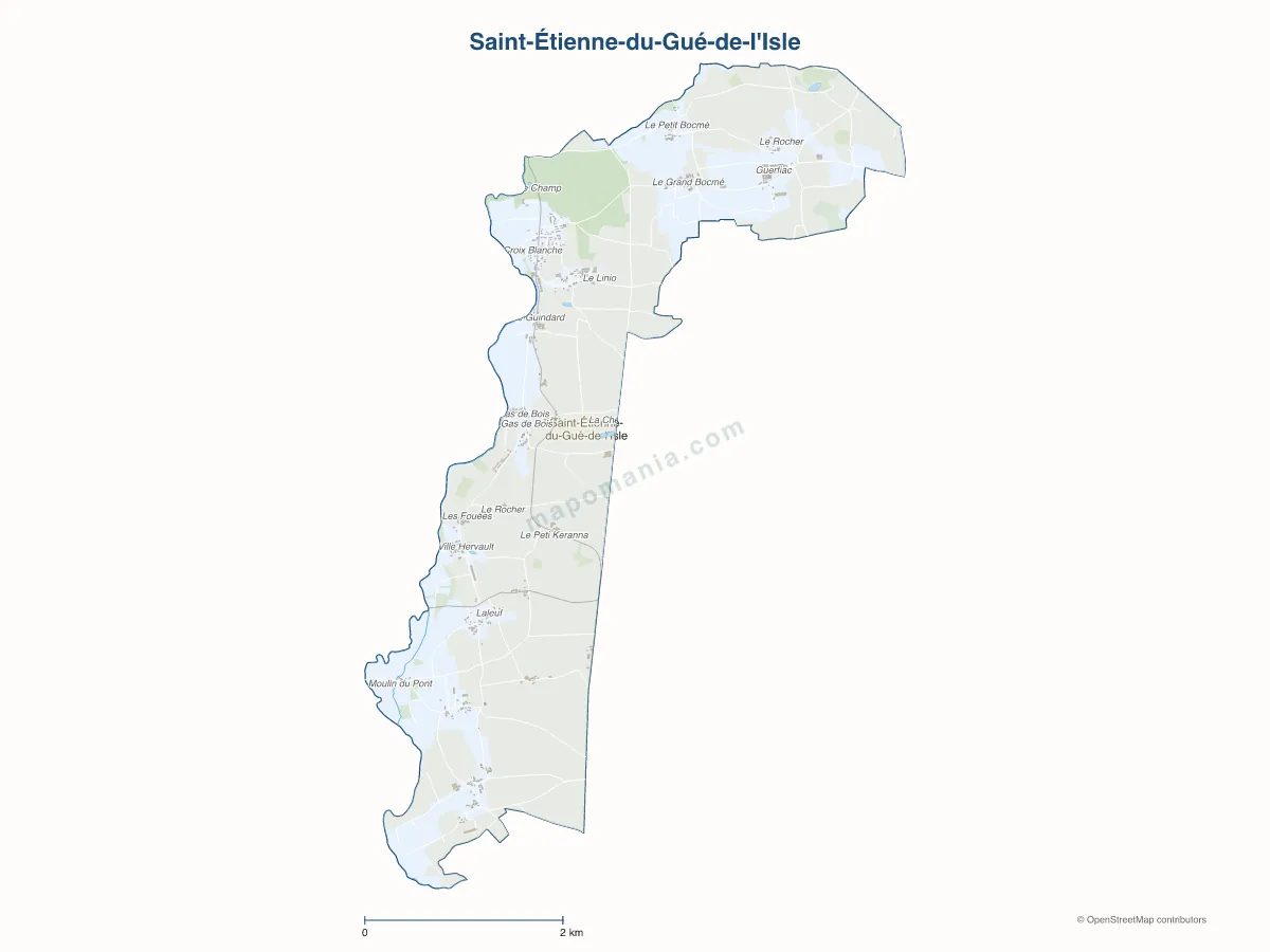 Carte de Saint-Étienne-du-Gué-de-l'Isle à personnaliser