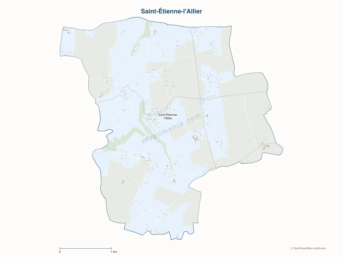 Carte de Saint-Étienne-l'Allier à personnaliser