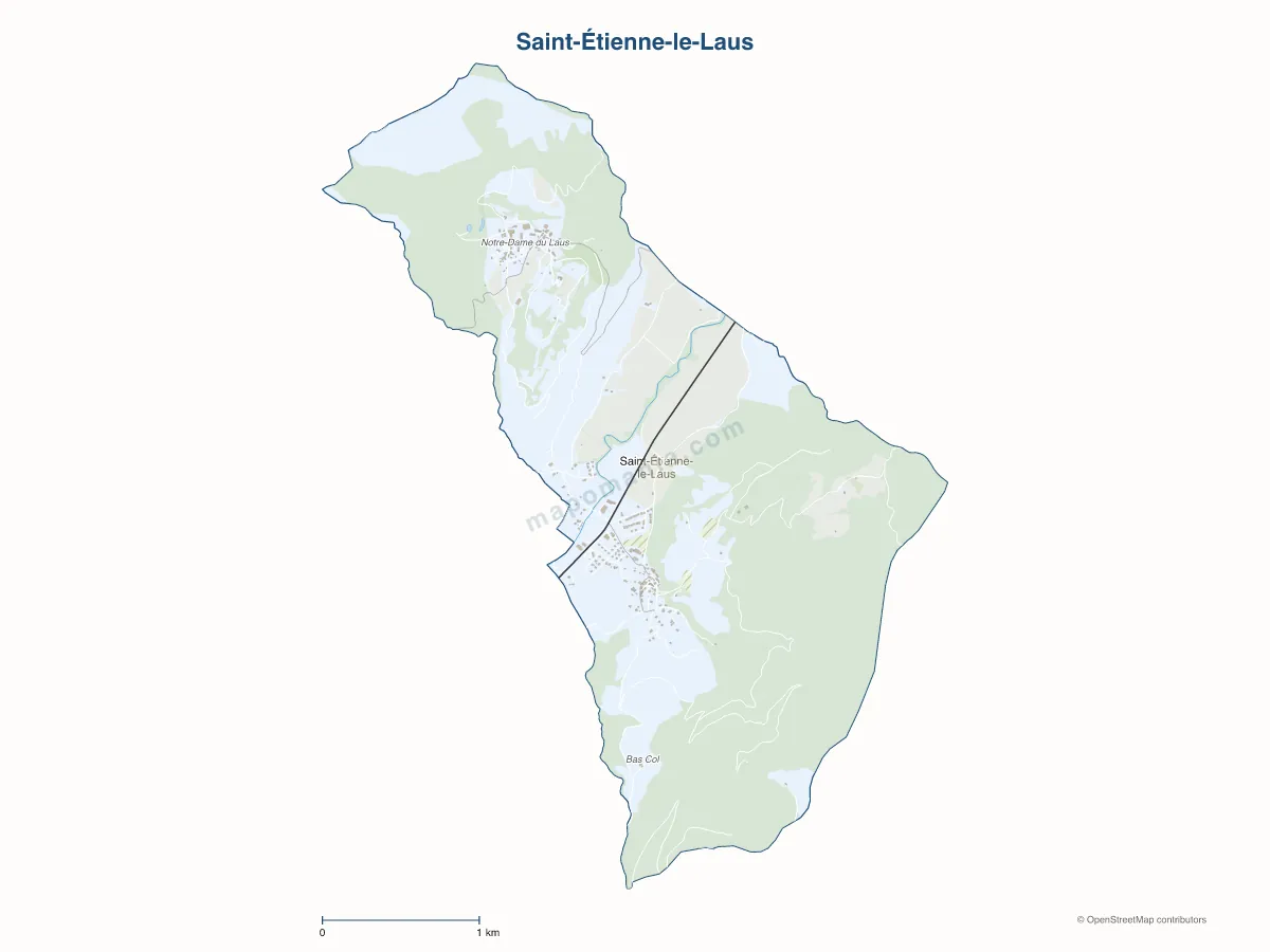 Carte de Saint-Étienne-le-Laus à personnaliser