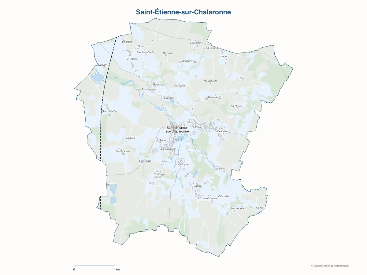 Carte de Saint-Étienne-sur-Chalaronne à personnaliser