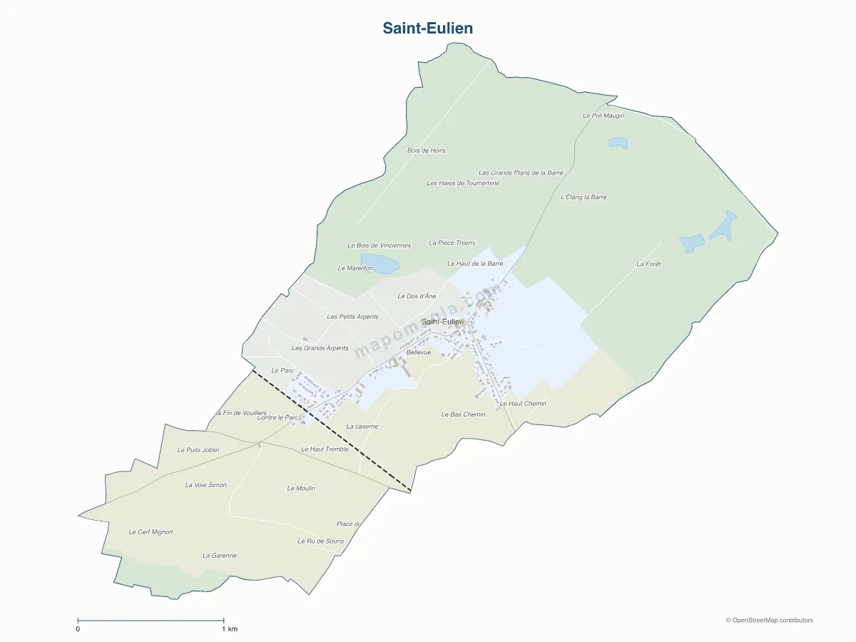 Carte de Saint-Eulien à personnaliser