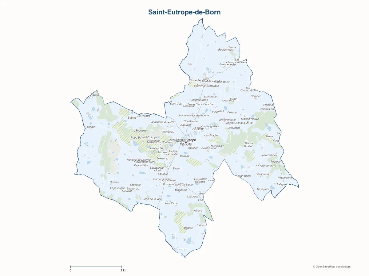 Carte de Saint-Eutrope-de-Born à personnaliser