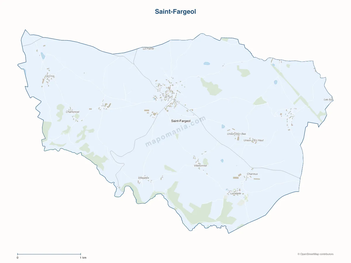 Carte de Saint-Fargeol à personnaliser