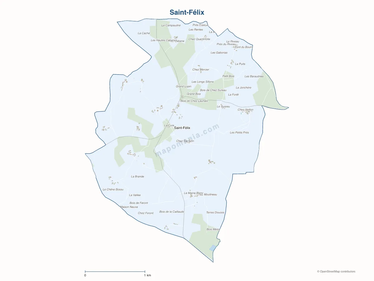 Carte de Saint-Félix à personnaliser