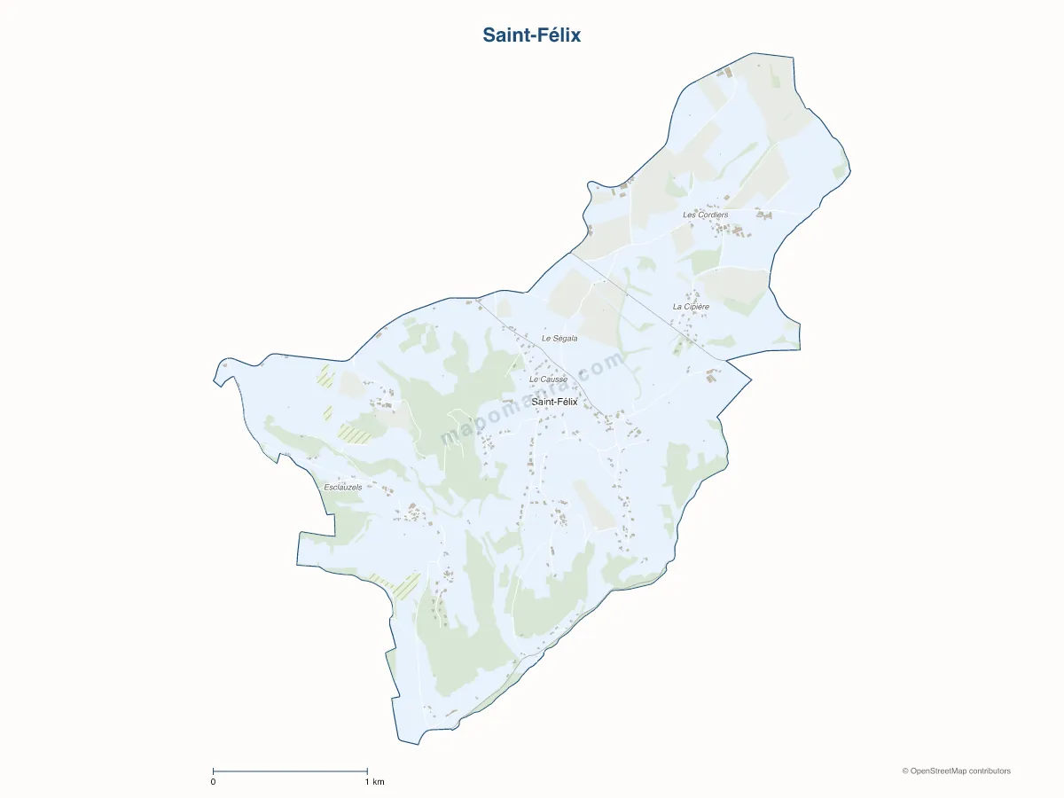 Carte de Saint-Félix à personnaliser