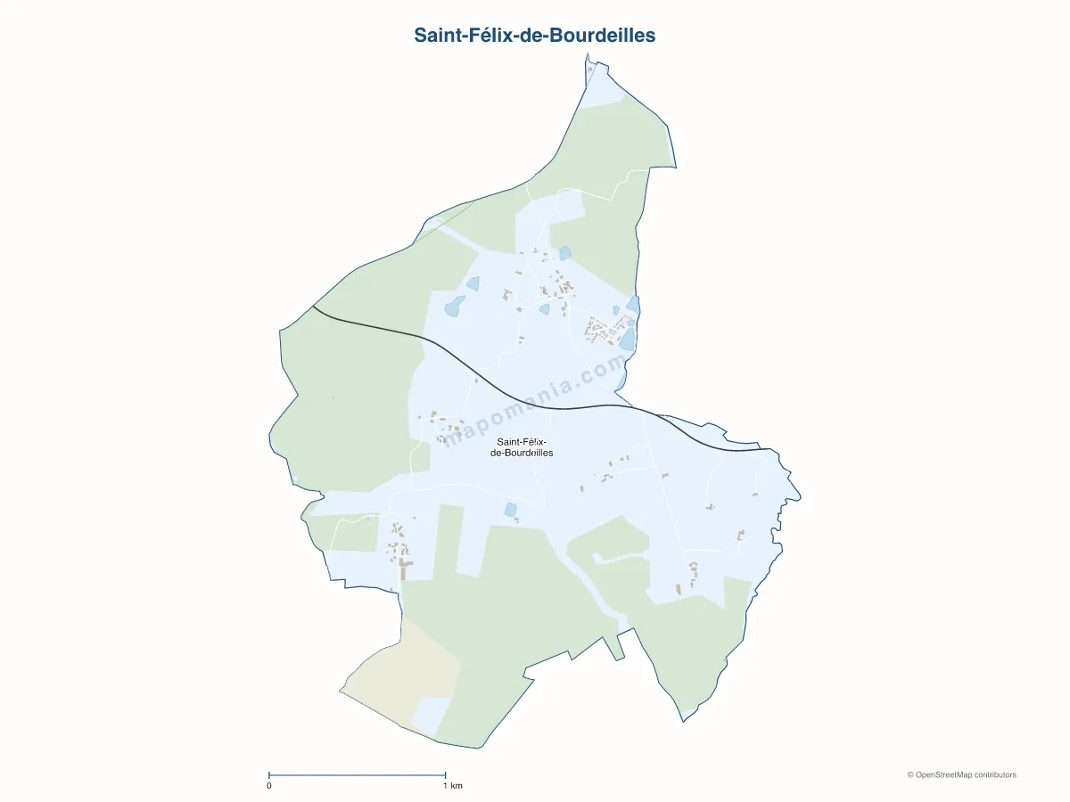 Carte de Saint-Félix-de-Bourdeilles à personnaliser