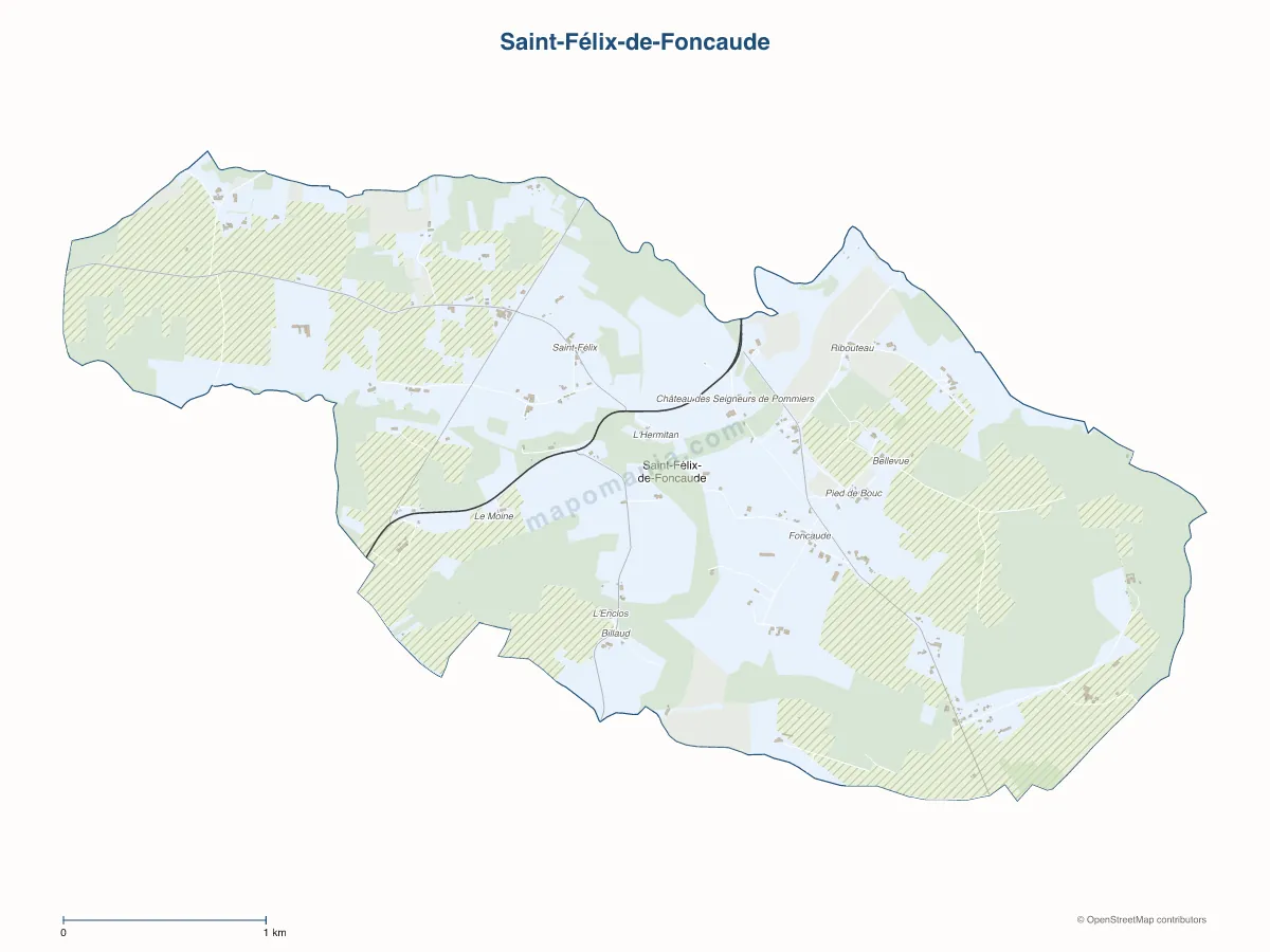 Carte de Saint-Félix-de-Foncaude à personnaliser