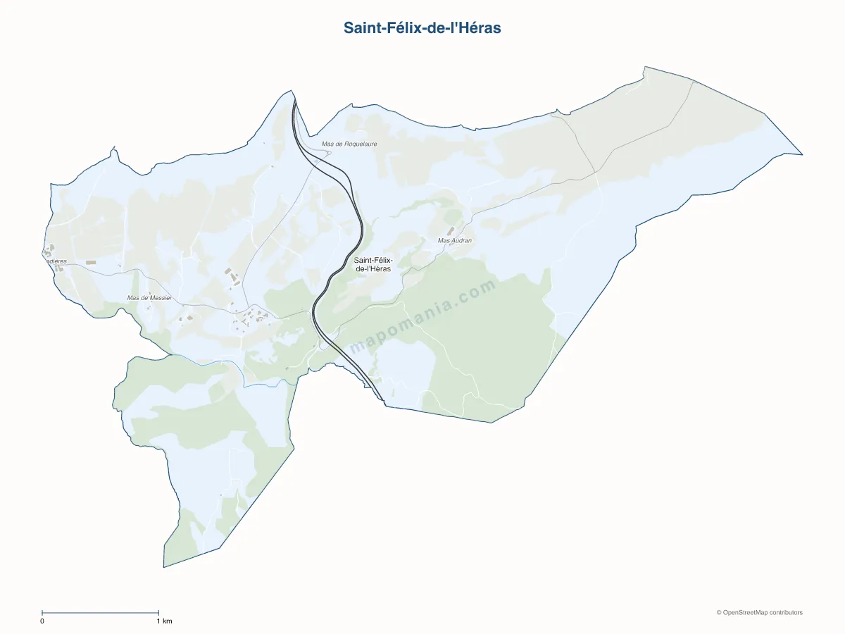 Carte de Saint-Félix-de-l'Héras à personnaliser