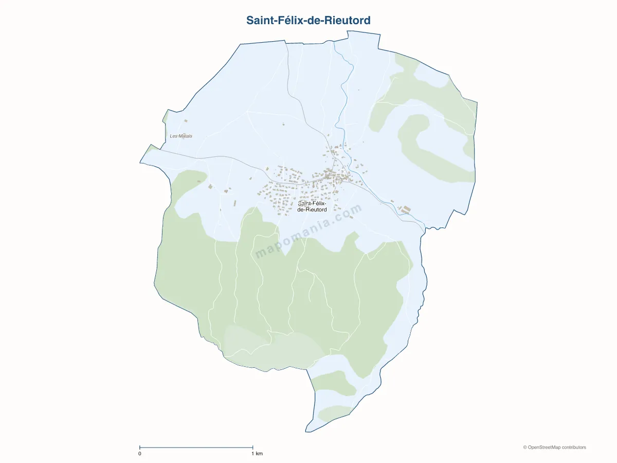 Carte de Saint-Félix-de-Rieutord à personnaliser