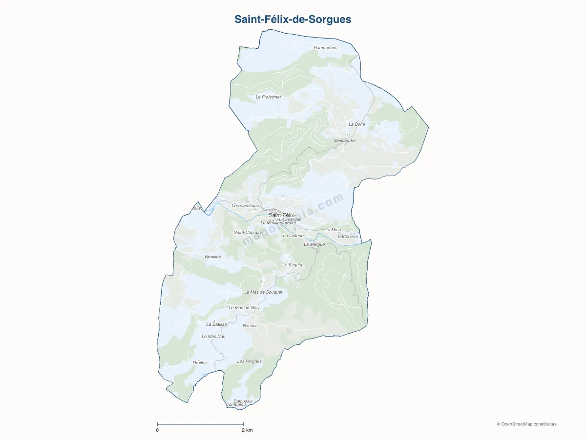 Carte de Saint-Félix-de-Sorgues à personnaliser