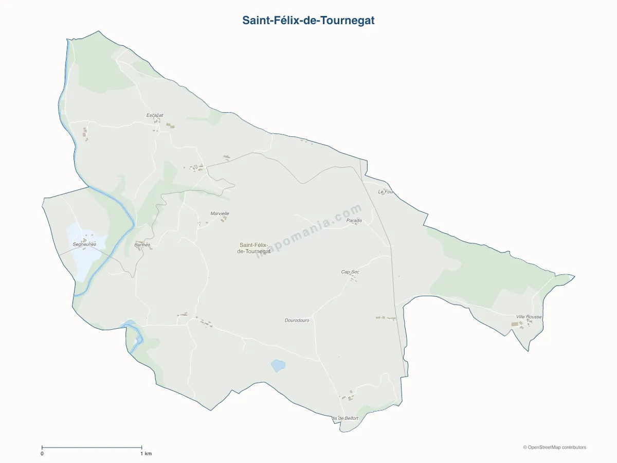 Carte de Saint-Félix-de-Tournegat à personnaliser