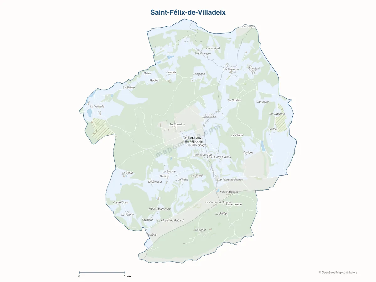 Carte de Saint-Félix-de-Villadeix à personnaliser
