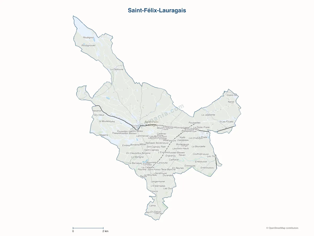 Carte de Saint-Félix-Lauragais à personnaliser
