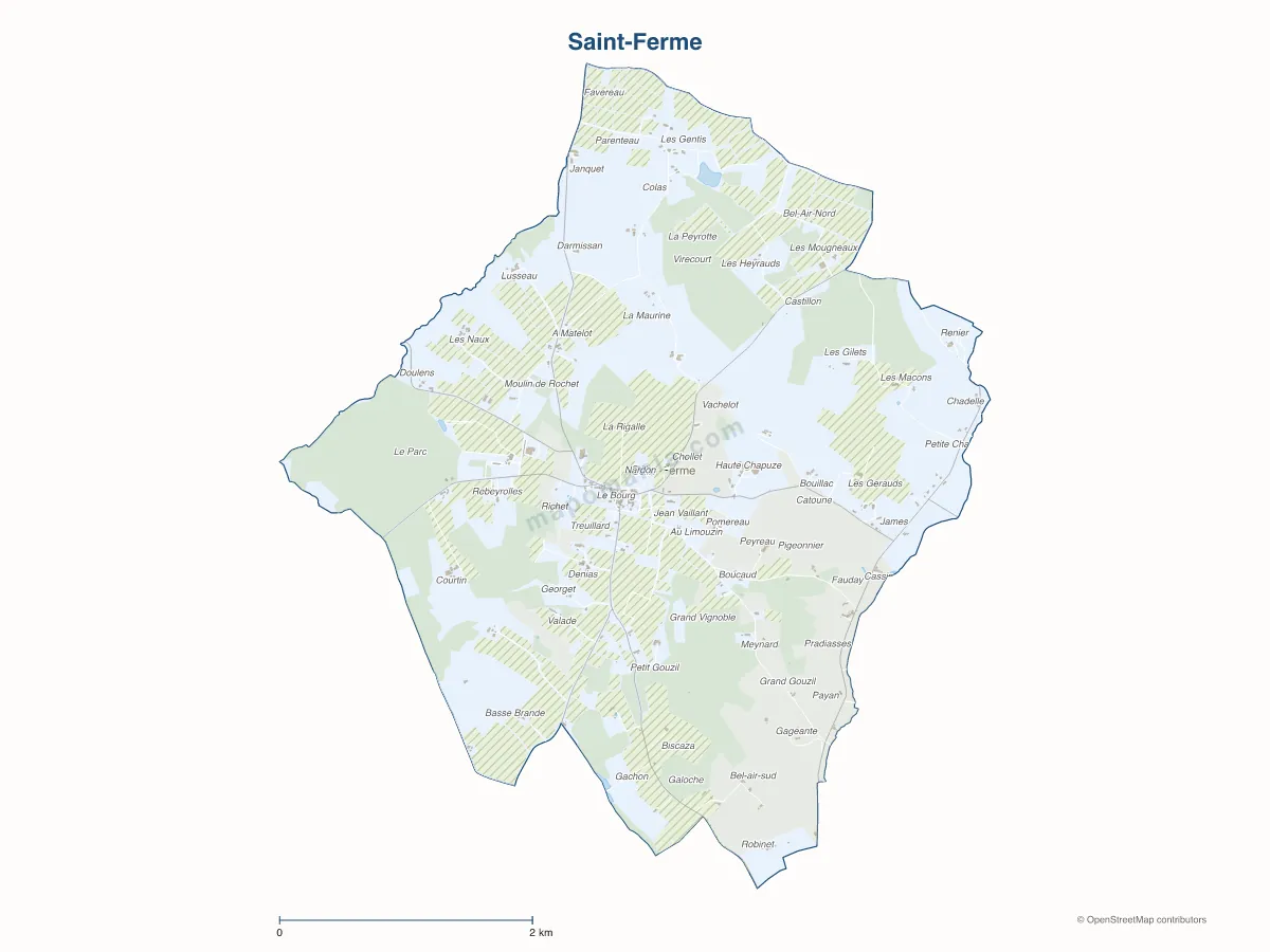Carte de Saint-Ferme à personnaliser