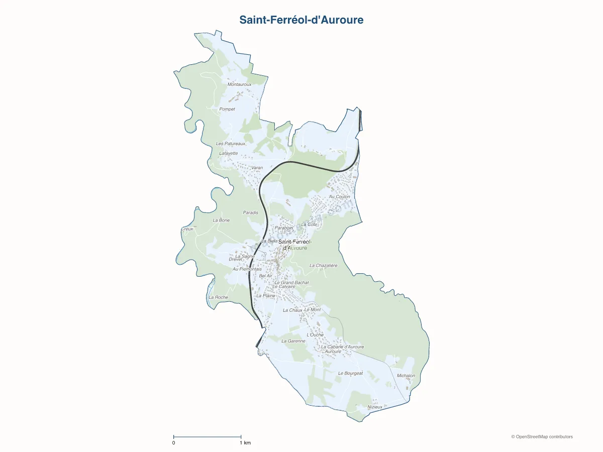 Carte de Saint-Ferréol-d'Auroure à personnaliser