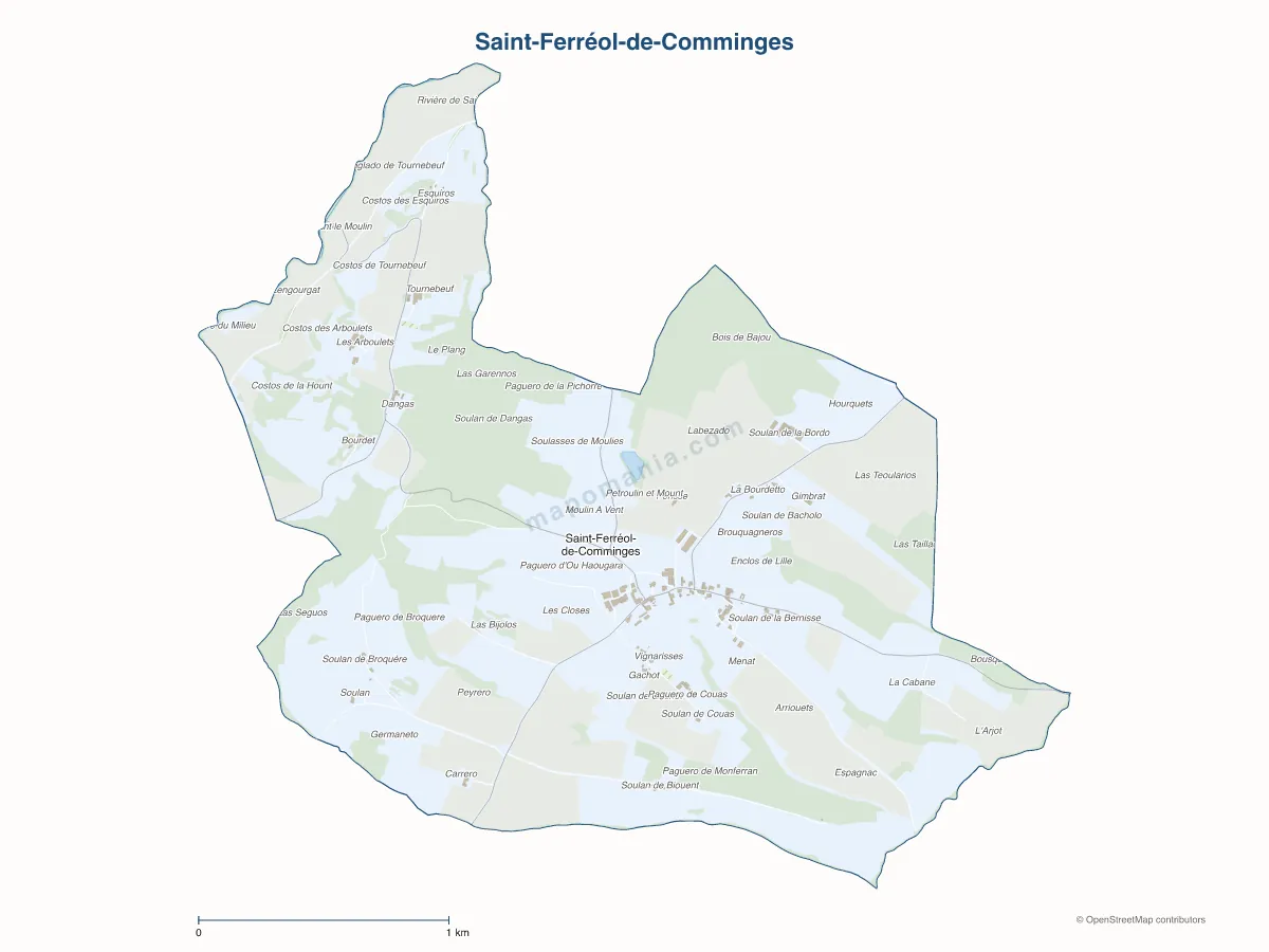 Carte de Saint-Ferréol-de-Comminges à personnaliser