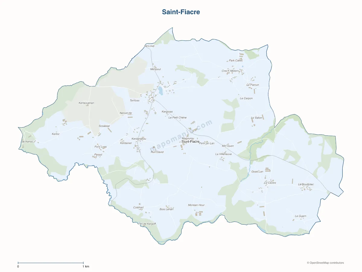 Carte de Saint-Fiacre à personnaliser