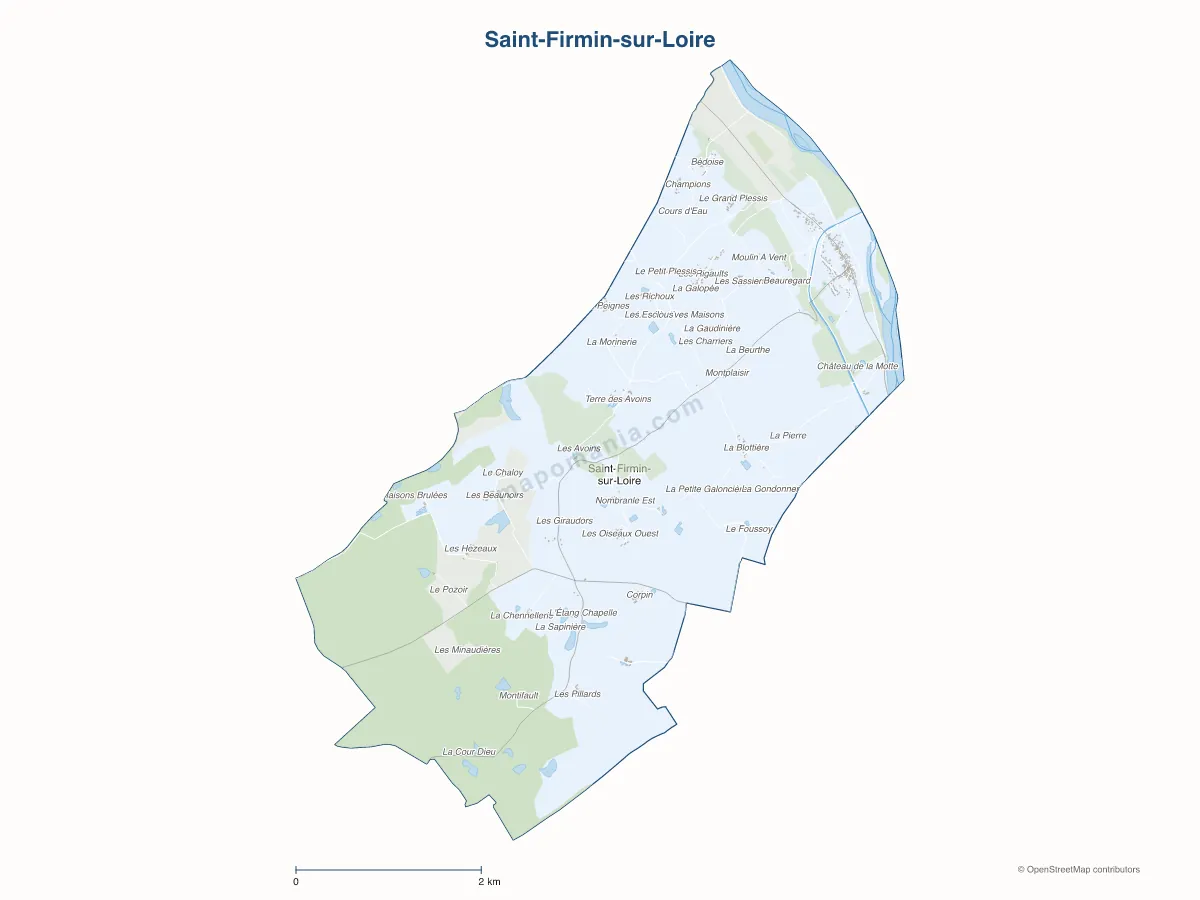 Carte de Saint-Firmin-sur-Loire à personnaliser