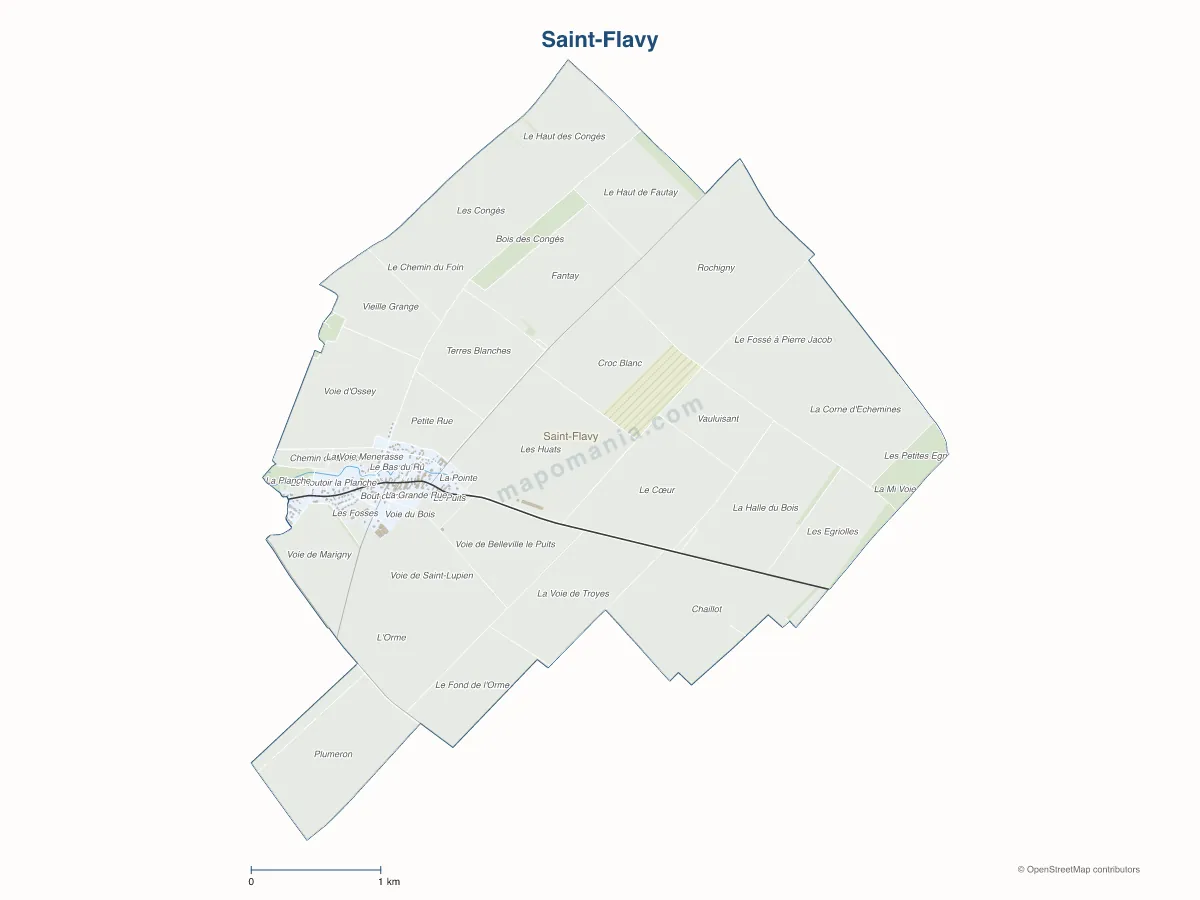 Carte de Saint-Flavy à personnaliser