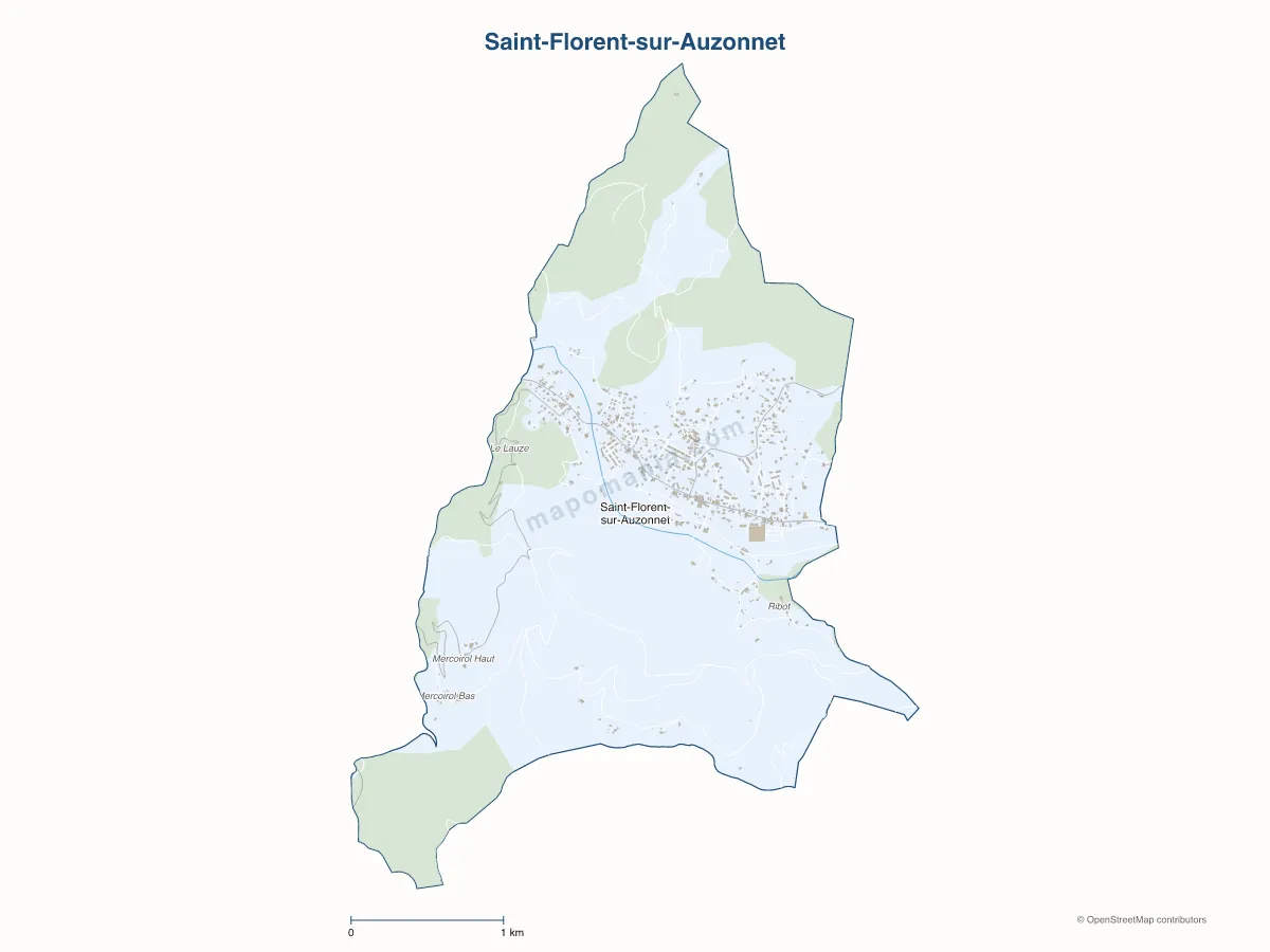 Carte de Saint-Florent-sur-Auzonnet à personnaliser