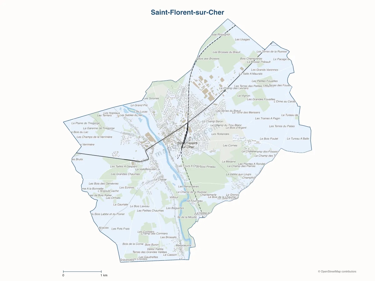 Carte de Saint-Florent-sur-Cher à personnaliser